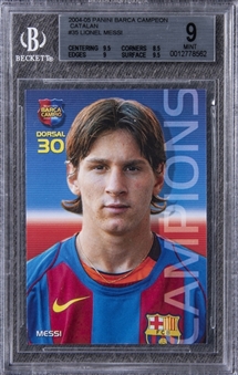 2004-05 Panini Barca Campeon "Catalan" #35 Lionel Messi Rookie Card - BGS MINT 9